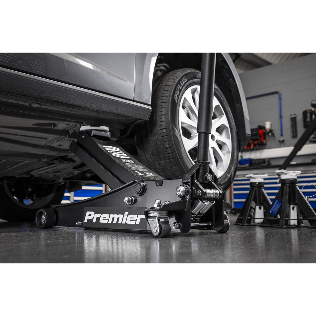 Low Profile Trolley Jack with Rocket Lift 3 Tonne - Black 3040AB