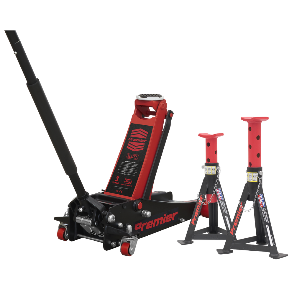 Trolley Jack 3 Tonne & Axle Stands (Pair) 3 Tonne per Stand Combo 3040ARCOMBO