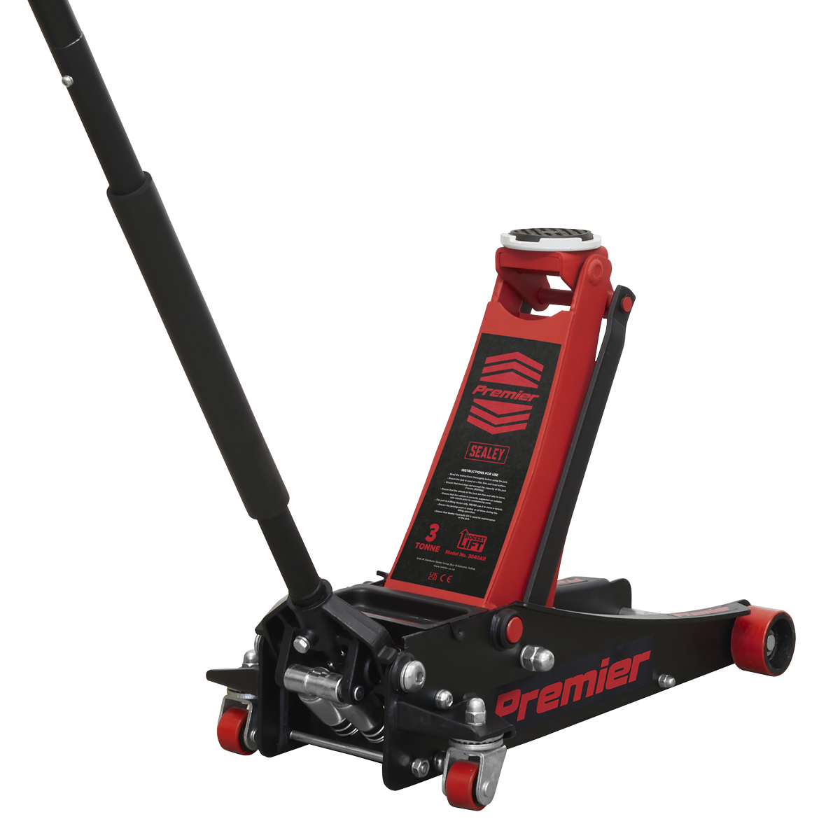 Low Profile Trolley Jack with Rocket Lift 3 Tonne - Red 3040AR