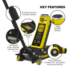 Low Profile Trolley Jack with Rocket Lift 3 Tonne - Yellow 3040AY