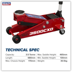 Trolley Jack with Super Rocket Lift 3.5 Tonne 3500CXD