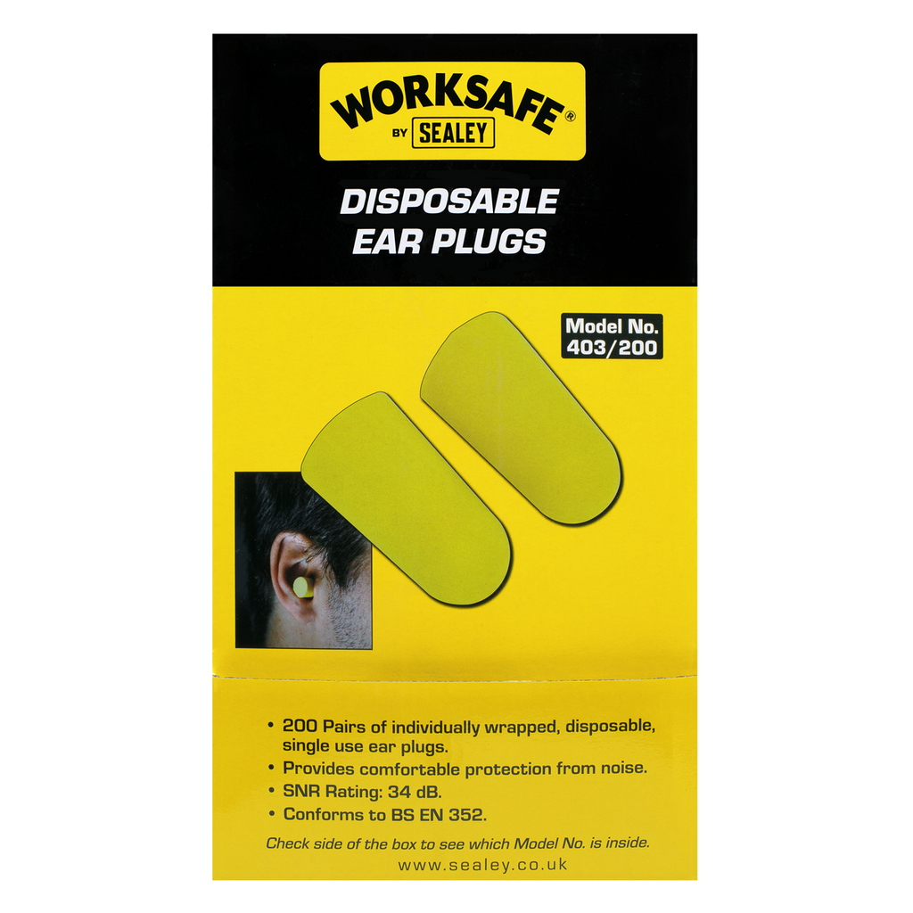 Disposable Ear Plugs - 200 Pairs 403/200