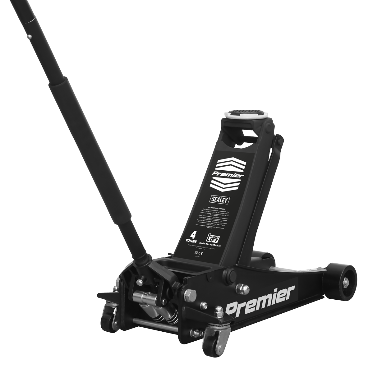 Low Profile Trolley Jack with Rocket Lift 4 Tonne - Black 4040AB