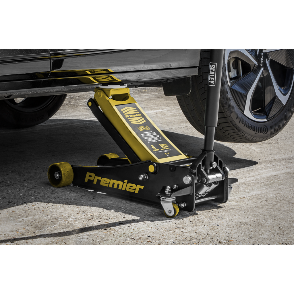 Low Profile Trolley Jack with Rocket Lift 4 Tonne - Yellow 4040AY