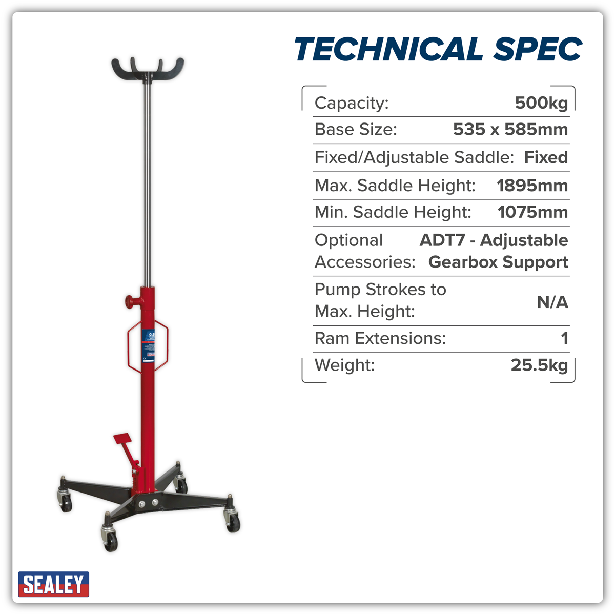 Vertical Transmission Jack 500kg 500ETJ