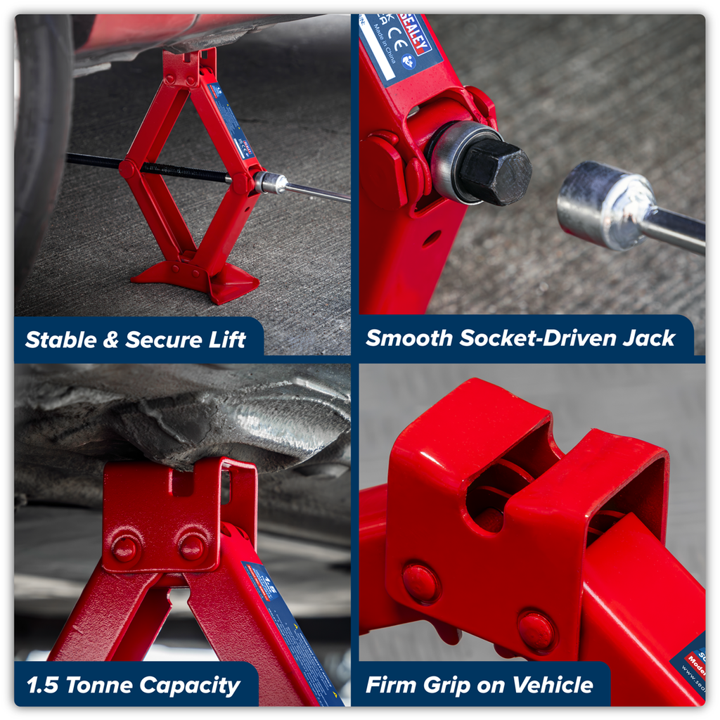 Heavy-Duty Scissor Jack 1.5 Tonne 58M