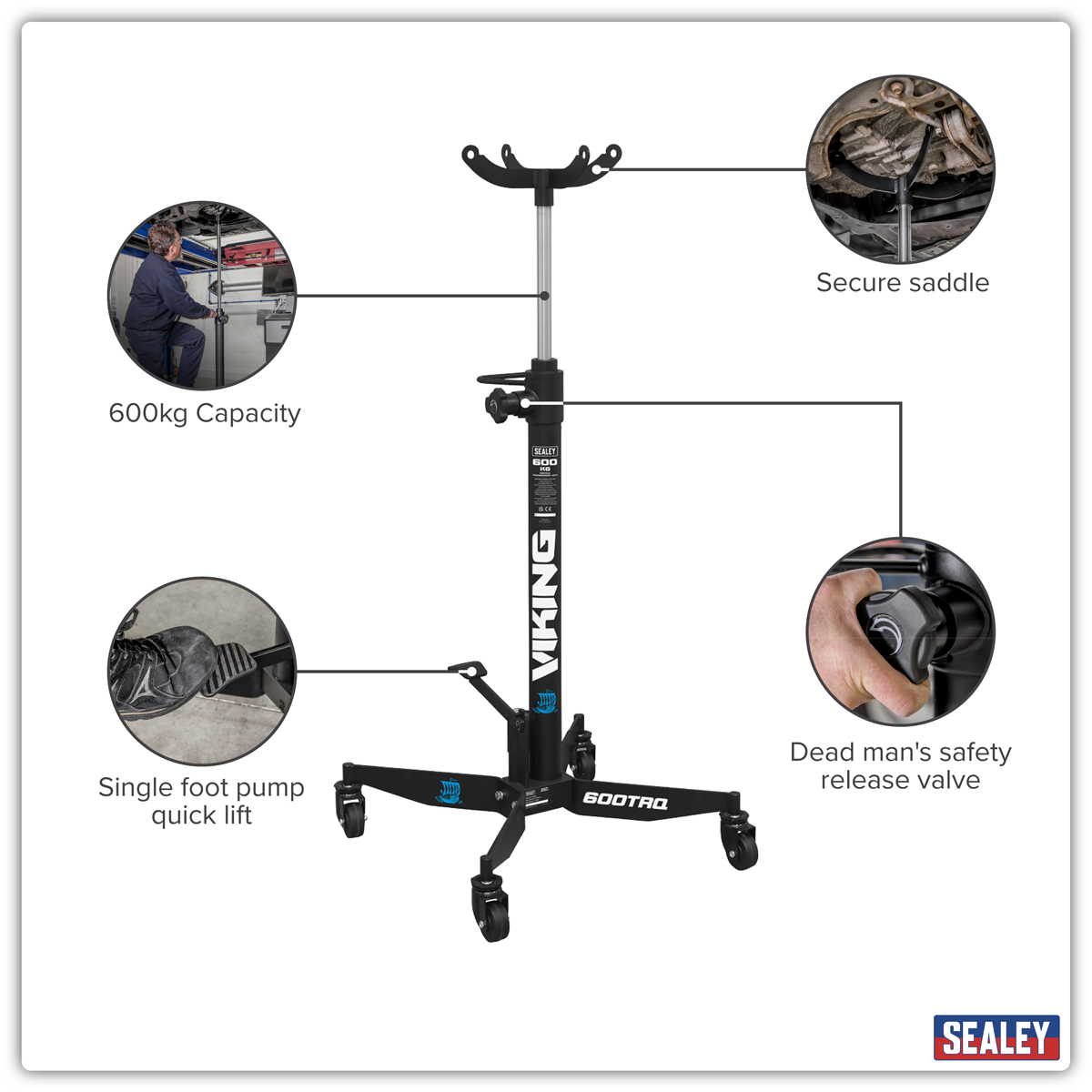 Vertical Transmission Jack with Quick Lift 600kg 600TRQ