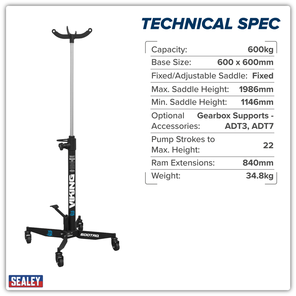 Vertical Transmission Jack with Quick Lift 600kg 600TRQ