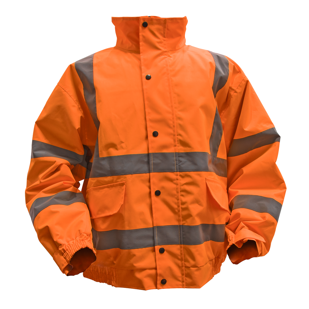 Hi-Vis Orange Jacket with Quilted Lining, Elasticated Waist & Cuffs - Large 802LO