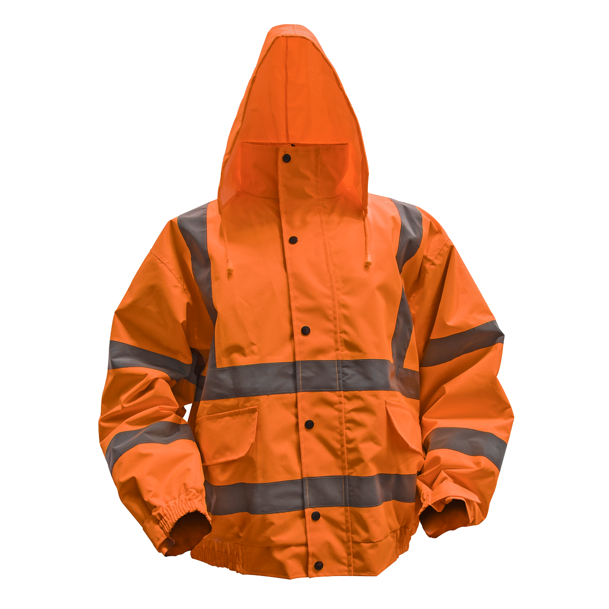 Hi-Vis Orange Jacket with Quilted Lining, Elasticated Waist & Cuffs - XX-Large 802XXLO