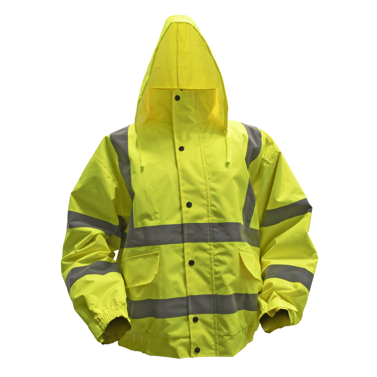 Hi-Vis Yellow Jacket with Quilted Lining, Elasticated Waist & Cuffs - XX-Large 802XXL