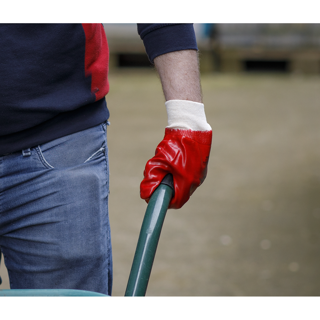 PVC Knit Wrist Gloves, Large - Pack of 12 Pairs 9106L/12