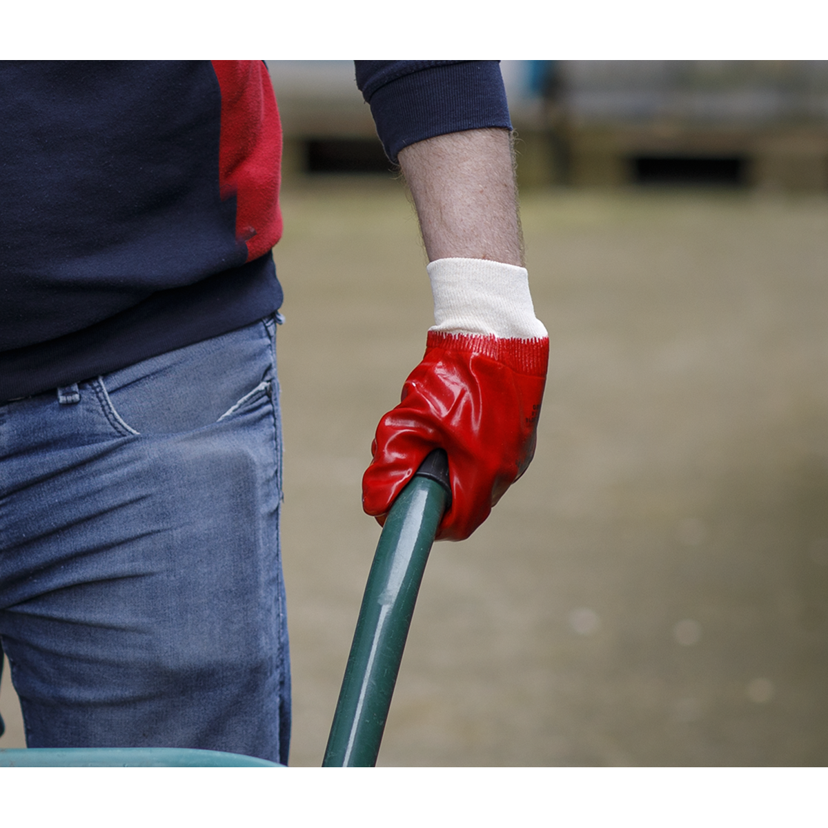 PVC Knit Wrist Gloves, Large - Pack of 12 Pairs 9106L/12