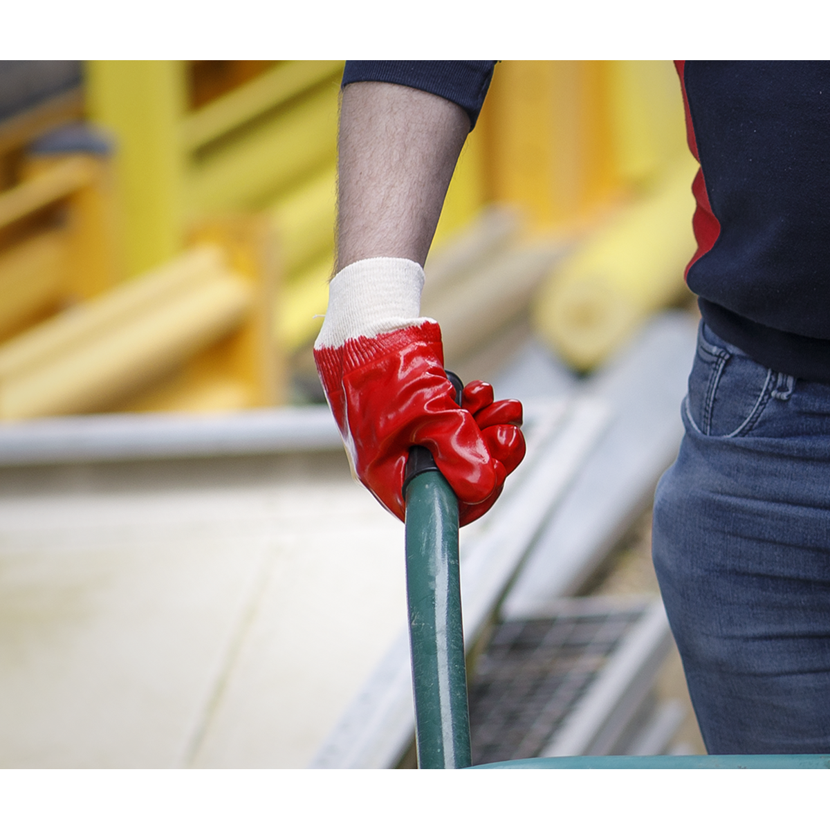 PVC Knit Wrist Gloves, Large - Pack of 12 Pairs 9106L/12