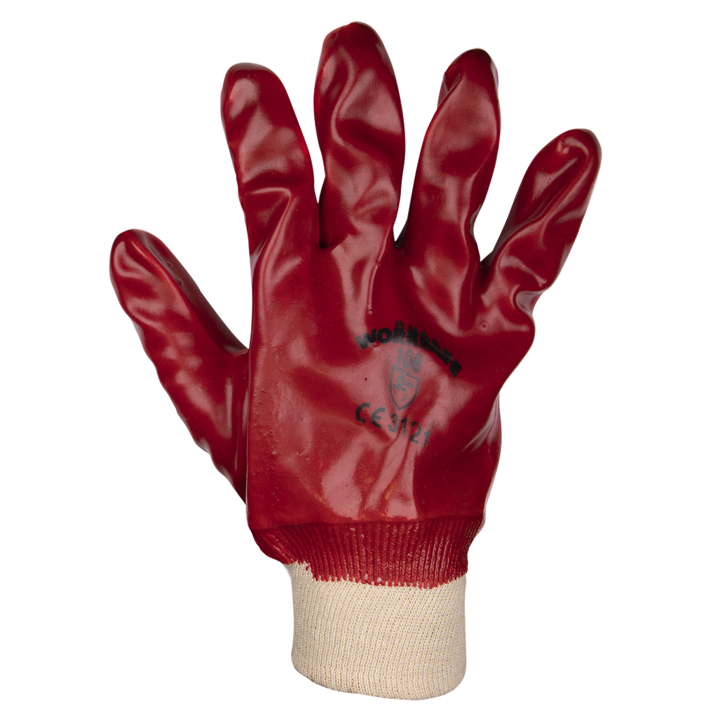 PVC Knit Wrist Gloves, Large - Pack of 12 Pairs 9106L/12