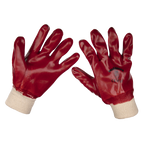 PVC Knit Wrist Gloves, Large - Pair 9106L