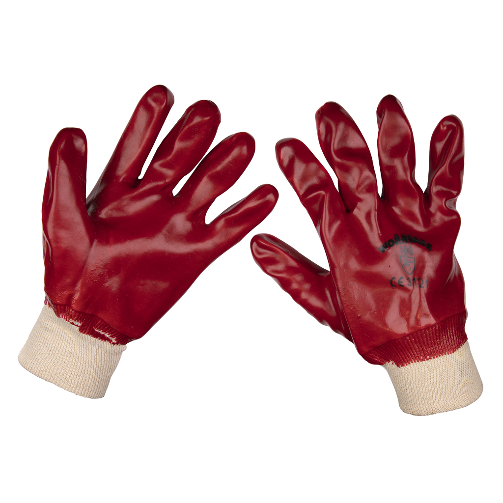 PVC Knit Wrist Gloves, X-Large - Pair 9106XL