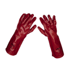 PVC Gauntlets 450mm, Red - Pack of 12 Pairs 2635195
