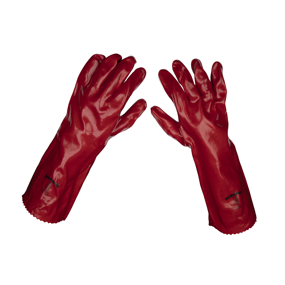 PVC Gauntlets 450mm, Red - Pack of 12 Pairs 2635195