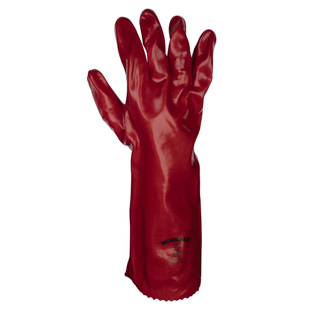 PVC Gauntlets 450mm, Red - Pack of 12 Pairs 2635195