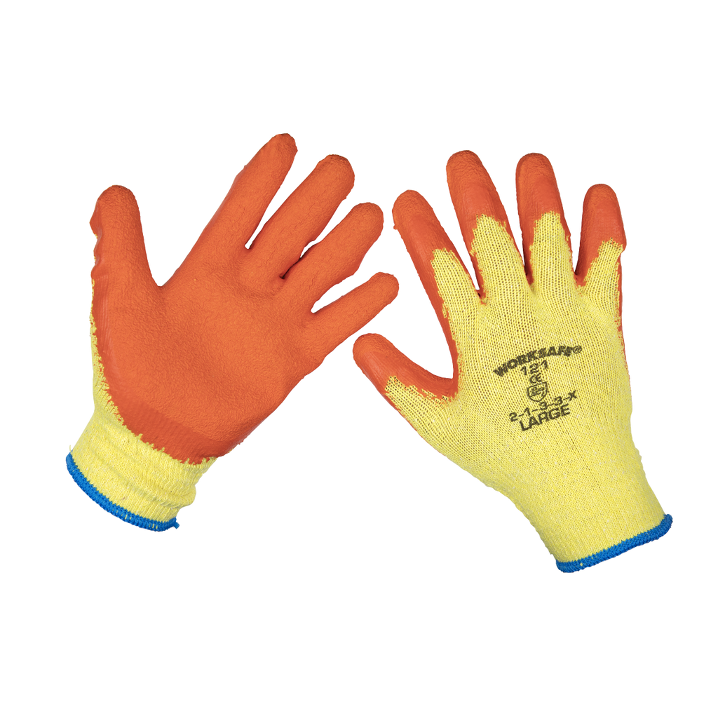 Super Grip Knitted Gloves with Latex Palm, Large - Pair 9121L