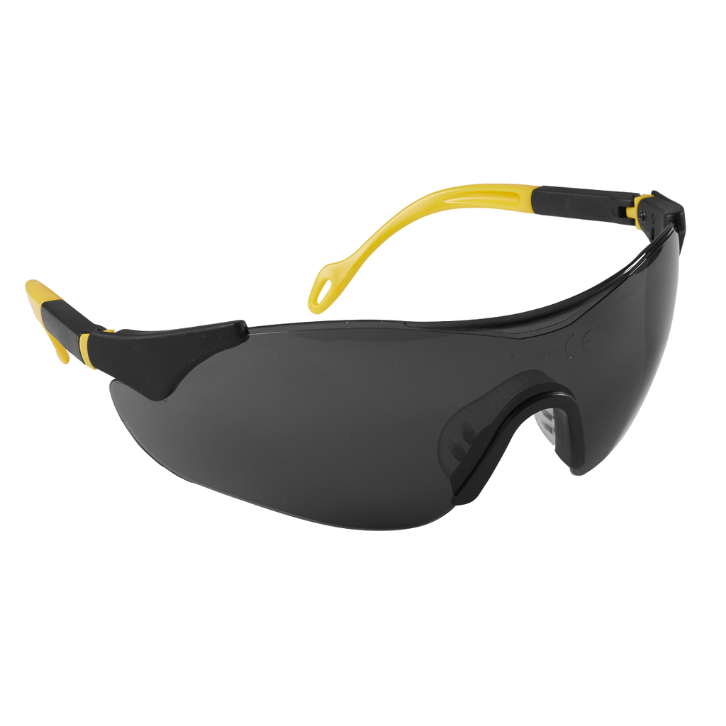 Sports Style Shaded Safety Glasses with Adjustable Arms 9209