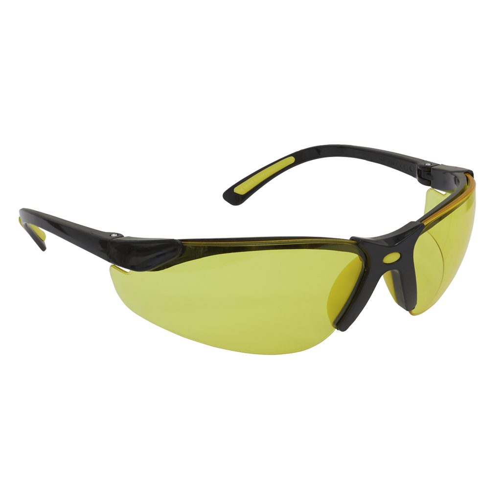 Zante Style Amber Lens Safety Glasses with Flexi Arms 9215