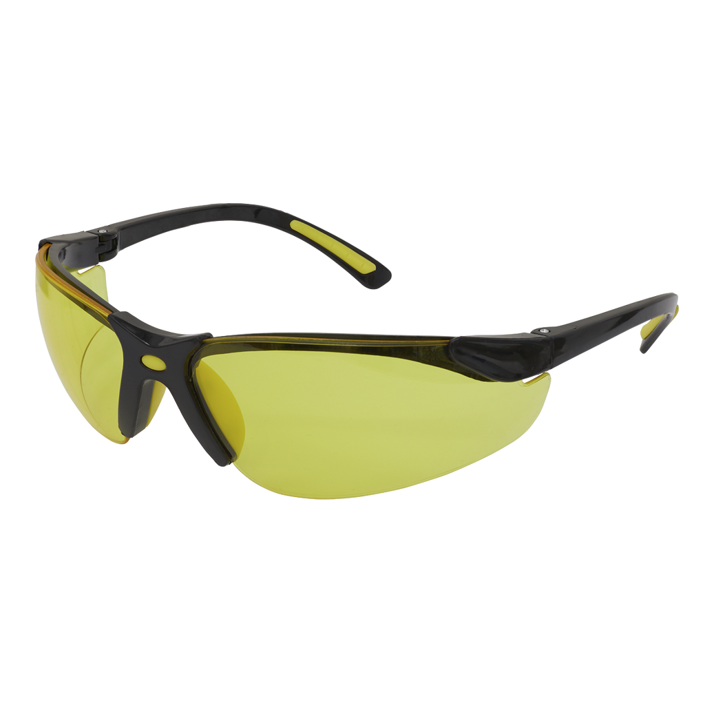 Zante Style Amber Lens Safety Glasses with Flexi Arms 9215