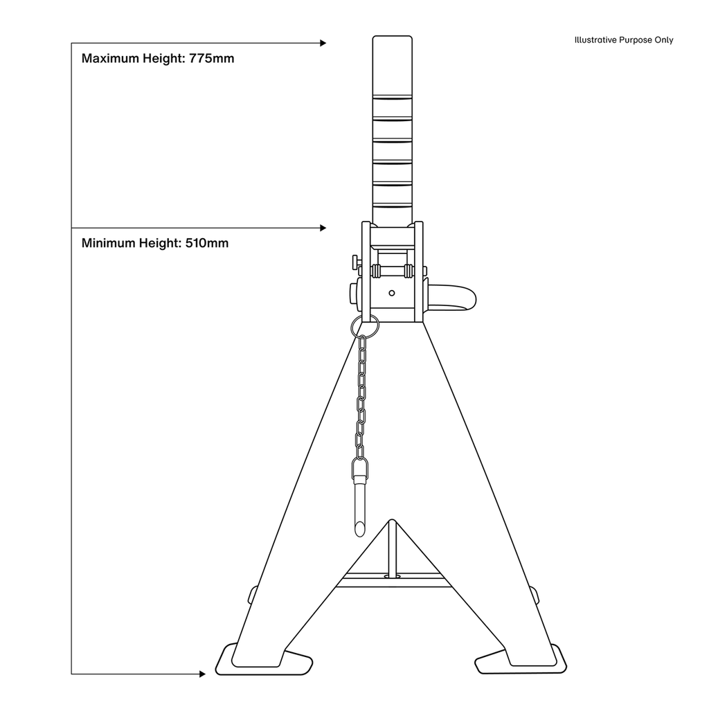 Auto Rise Ratchet Axle Stands (Pair) 10 Tonne Capacity per Stand AAS10000