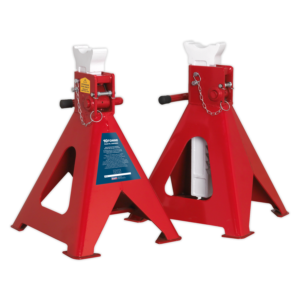Auto Rise Ratchet Axle Stands (Pair) 10 Tonne Capacity per Stand AAS10000