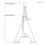 Auto Rise Ratchet Axle Stands (Pair) 3 Tonne Capacity per Stand AAS3000
