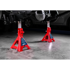 Auto Rise Ratchet Axle Stands (Pair) 3 Tonne Capacity per Stand AAS3000