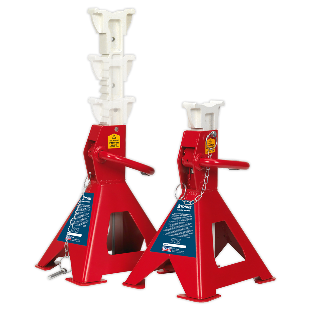 Auto Rise Ratchet Axle Stands (Pair) 3 Tonne Capacity per Stand AAS3000