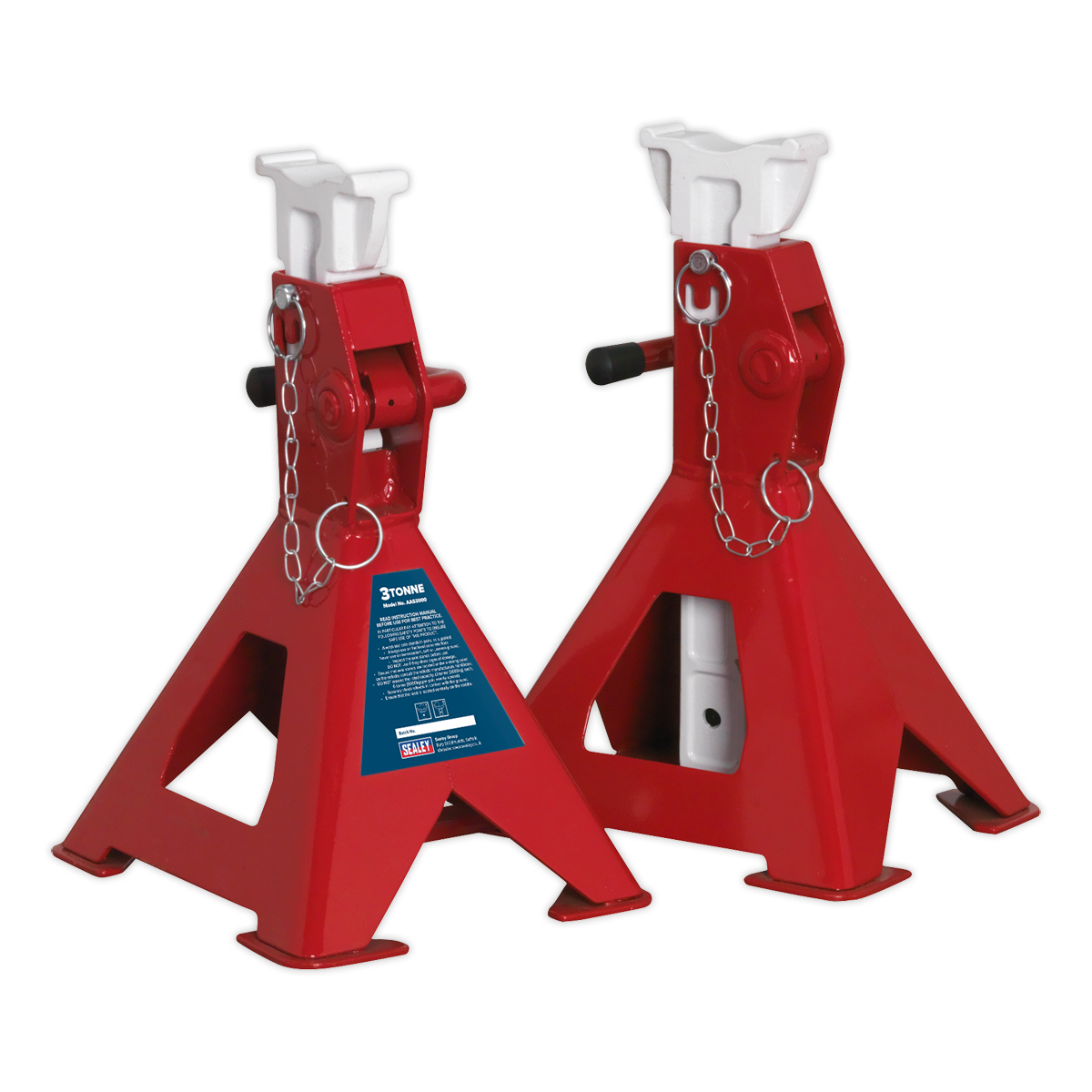 Auto Rise Ratchet Axle Stands (Pair) 3 Tonne Capacity per Stand AAS3000