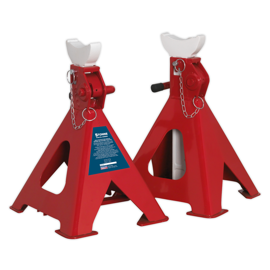 Auto Rise Ratchet Axle Stands (Pair) 5 Tonne Capacity per Stand AAS5000