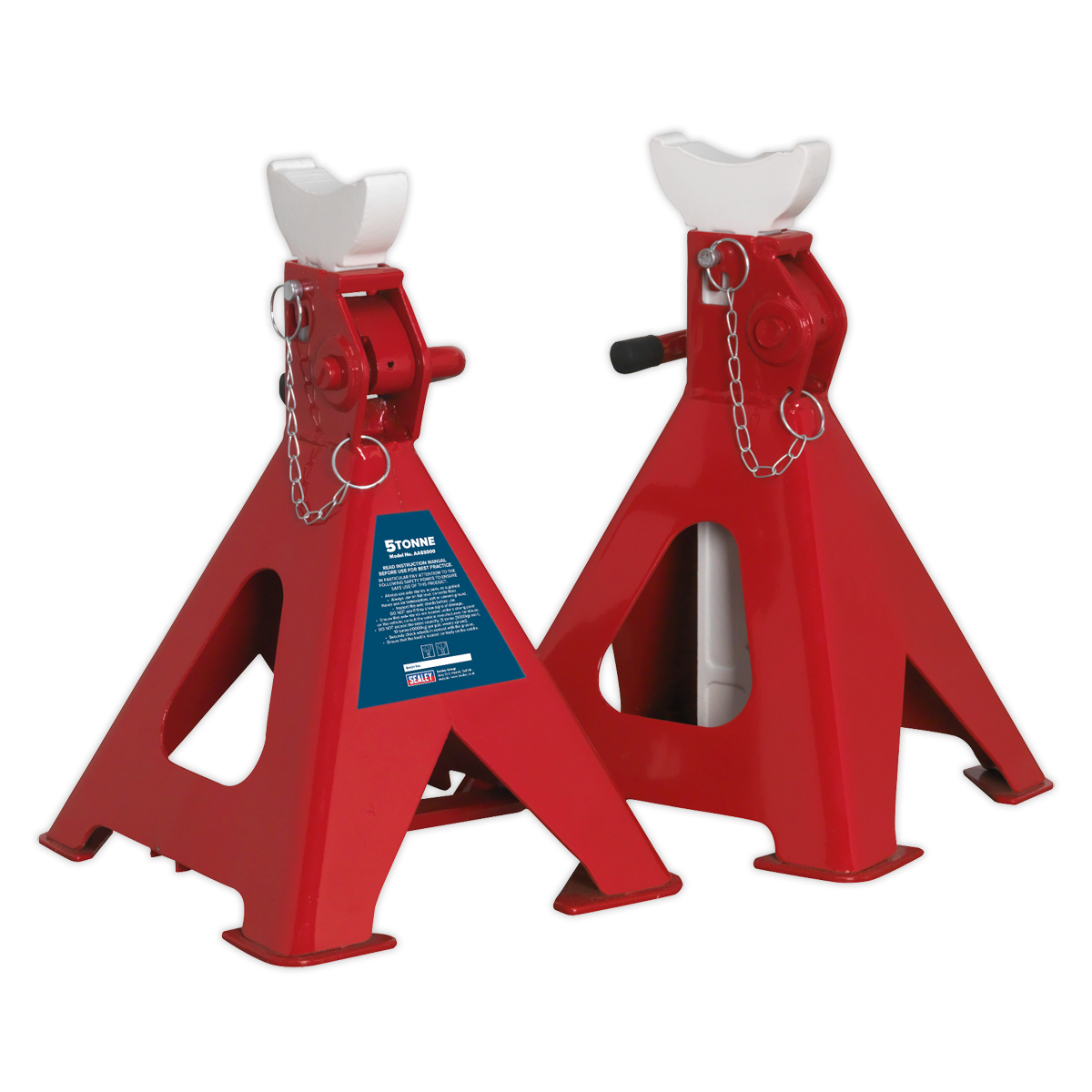 Auto Rise Ratchet Axle Stands (Pair) 5 Tonne Capacity per Stand AAS5000