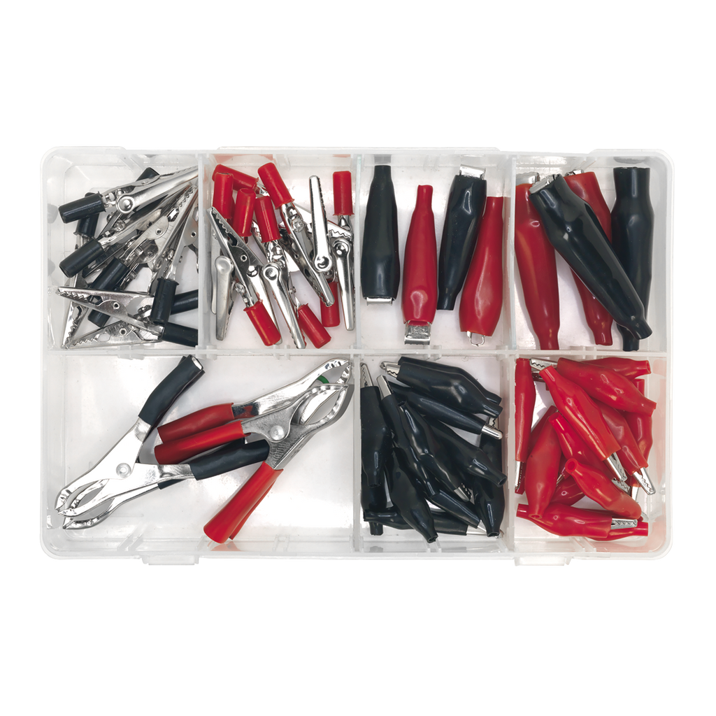 Crocodile Clip Assortment 60pc - Black & Red AB023CA