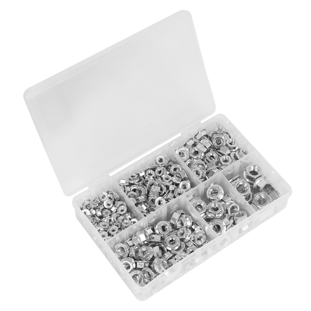 Serrated Flange Nut Assortment M5-M12 390pc AB031FN