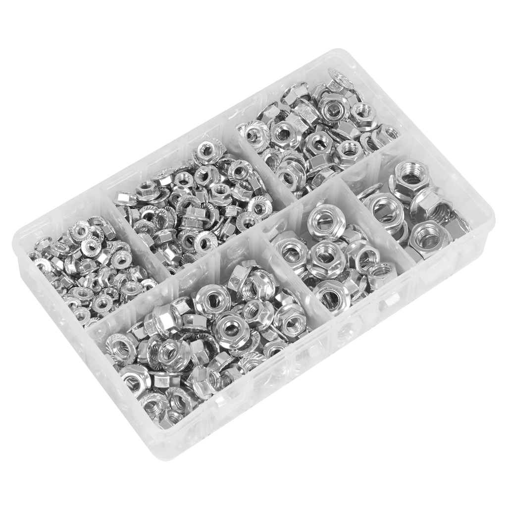 Serrated Flange Nut Assortment M5-M12 390pc AB031FN