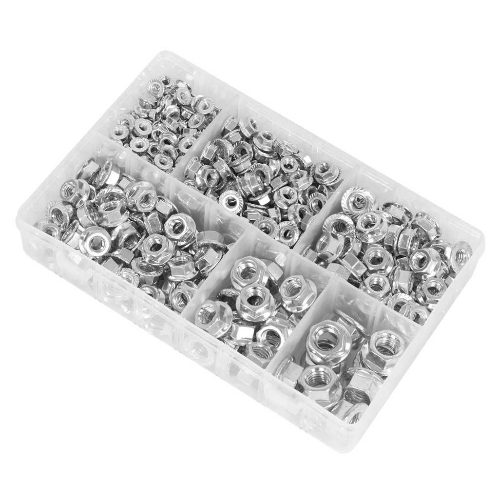 Serrated Flange Nut Assortment M5-M12 390pc AB031FN