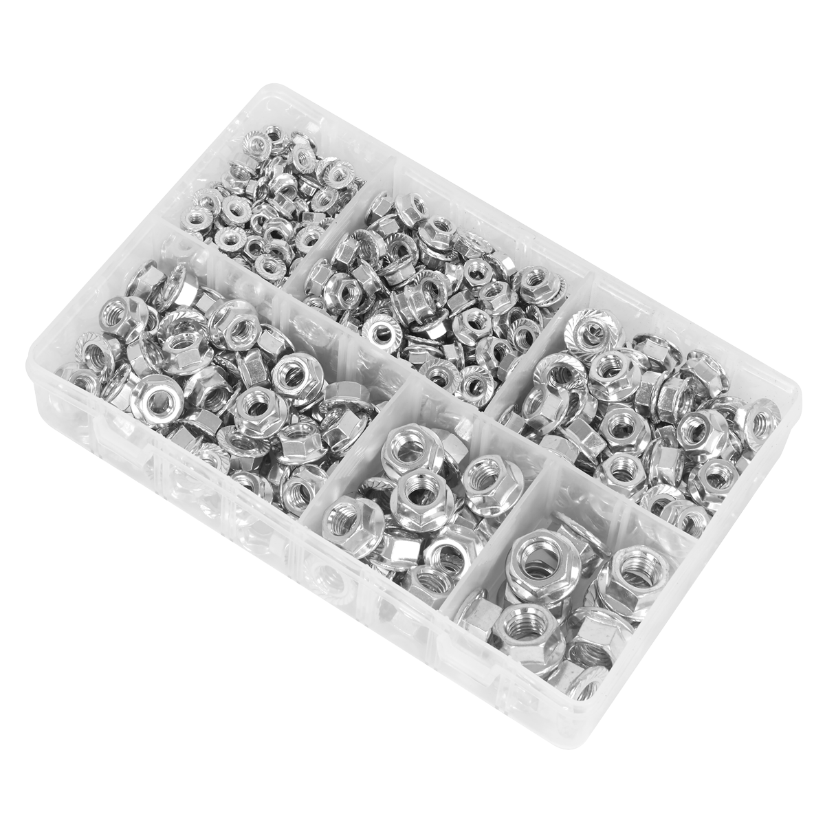 Serrated Flange Nut Assortment M5-M12 390pc AB031FN