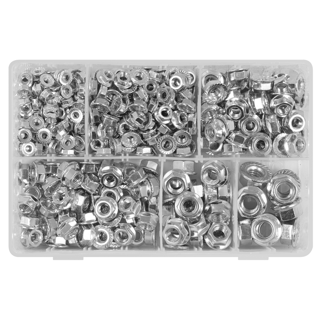 Serrated Flange Nut Assortment M5-M12 390pc AB031FN