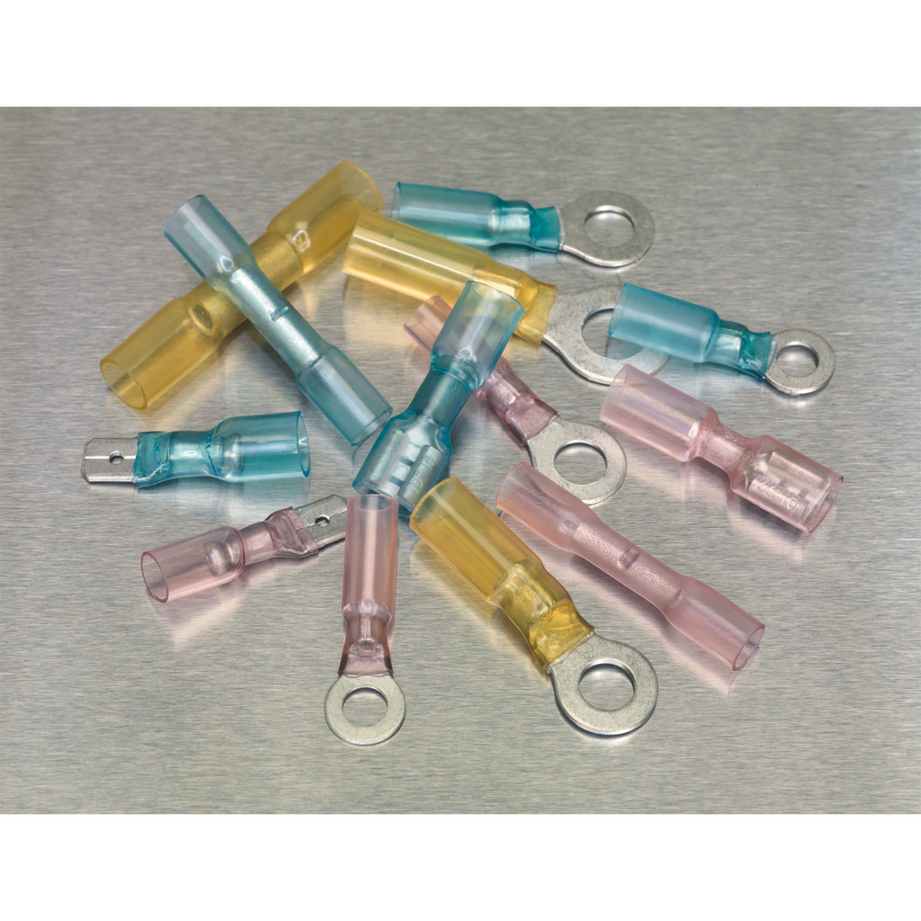 Adhesive Lined Heat Shrink Terminal Assortment 142pc - Blue, Red & Yellow AB037HT