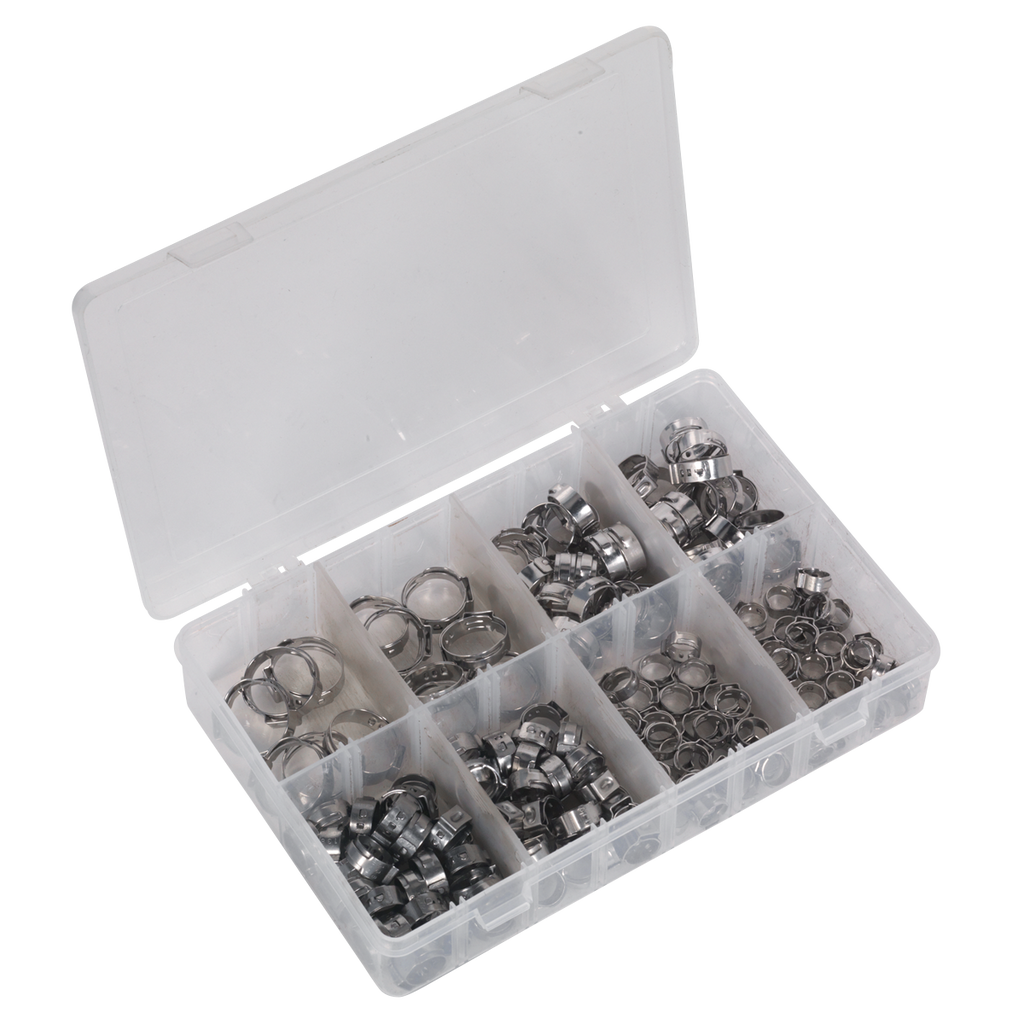 Stainless Steel O-Clip Single Ear Assortment 160pc AB043SE