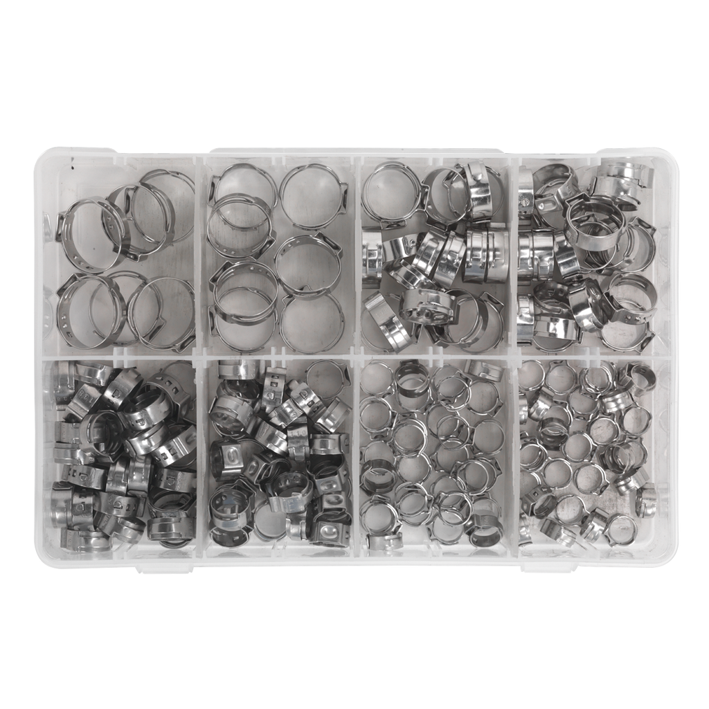 Stainless Steel O-Clip Single Ear Assortment 160pc AB043SE