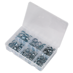 Zinc Plated O-Clip Double Ear Assortment 140pc AB044DE