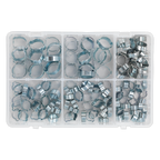 Zinc Plated O-Clip Double Ear Assortment 140pc AB044DE