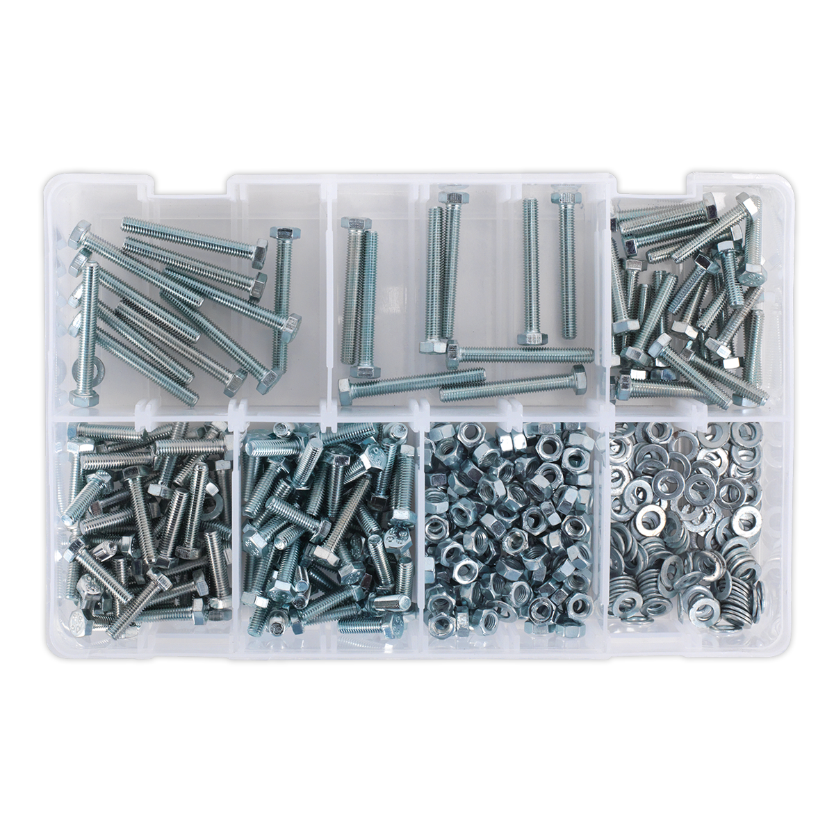 High Tensile Setscrew, Nut & Washer Assortment M5 444pc AB049SNW