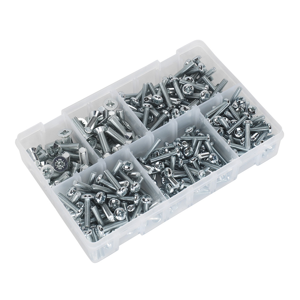 Countersunk & Pan Head Pozi Machine Screw Assortment M5-M8 264pc AB054MS
