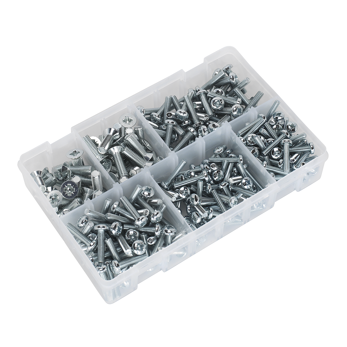 Countersunk & Pan Head Pozi Machine Screw Assortment M5-M8 264pc AB054MS